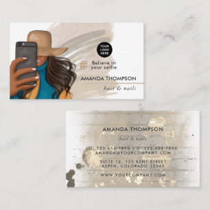 Modische Selfie Girl Business Card Visitenkarte
