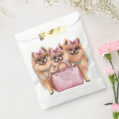 Modische Spitz Hunde rosa Purpur Geschenktütchen (Versiegelt)