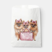 Modische Spitz Hunde rosa Purpur Geschenktütchen (Vorderseite)