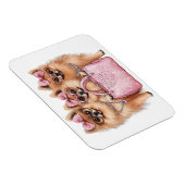 Modische Spitz Hunde rosa Purpur Magnet (Rechte Seite)
