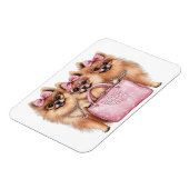 Modische Spitz Hunde rosa Purpur Magnet (Linke Seite)