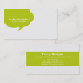 Modische Sprache-Blase Visitenkarte (Vorne/Hinten)