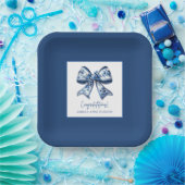 Modische stilvolle blaue Abschlussfeier Pappteller (Party)