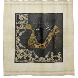 Modische stilvolle schicke Mode Paris beschuht Duschvorhang