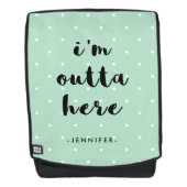 Modische tadellose grüne Tupfen | bin ich Outta Rucksack (Vorderseite)