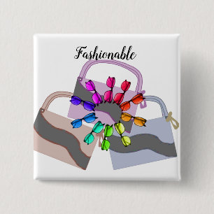 Modische Taschen- und Glass-Taste Button