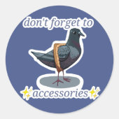 modische Taube Runder Aufkleber (Vorderseite)