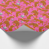 Modische Tiger mit roten Lippen und Hüten, Umhüllu Geschenkpapier (Ecke)