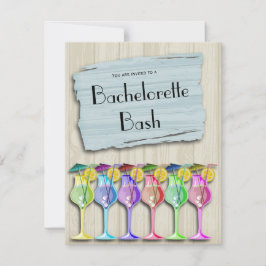 Modische tropische Regenschirm-Getränke Einladung