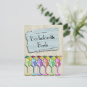 Modische tropische Regenschirm-Getränke Einladung (Stehend Vorderseite)