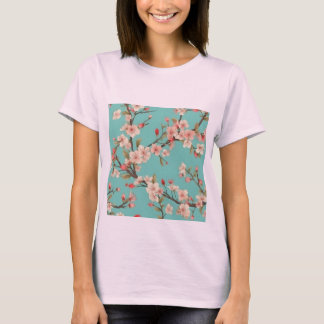 Modische türkisfarbene Cherry Blossom T-Shirt