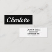 Modische unbedeutende moderne schwarze mini visitenkarte (Vorne/Hinten)