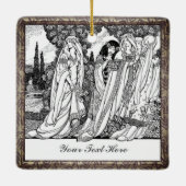 Modische Vintage Damen Keramik Ornament (Rückseite)