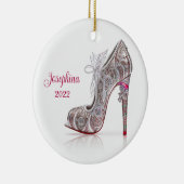 Modische Weihnachtsschuhe Stiletto High Heel Shoe Keramik Ornament (Rechts)