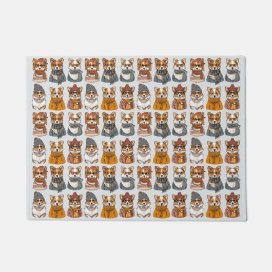 Modische Welsh Corgi Hunde Fußmatte (Vorderseite)