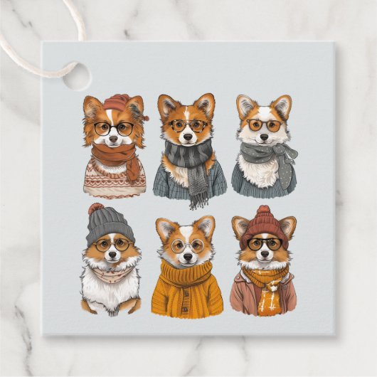Modische Welsh Corgi Hunde Geschenkanhänger (Vorderseite)