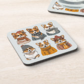 Modische Welsh Corgi Hunde Getränkeuntersetzer (Linke Seite)