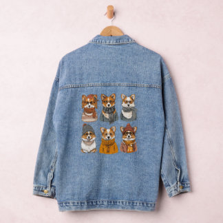 Modische Welsh Corgi Hunde Jeansjacke