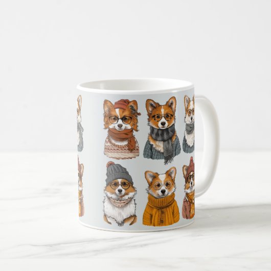 Modische Welsh Corgi Hunde Kaffeetasse (VorderseiteRechts)