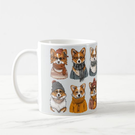 Modische Welsh Corgi Hunde Kaffeetasse (Links)