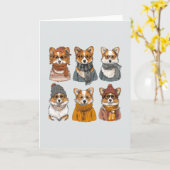 Modische Welsh Corgi Hunde Karte (Gelbe Blume)