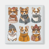 Modische Welsh Corgi Hunde Magnet (Vorne)