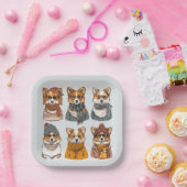 Modische Welsh Corgi Hunde Pappteller (Party)