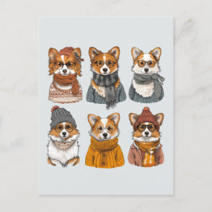 Modische Welsh Corgi Hunde Postkarte