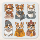 Modische Welsh Corgi Hunde Rechteckiger Pappuntersetzer (Vorderseite)