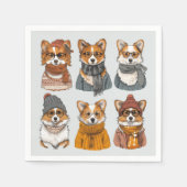 Modische Welsh Corgi Hunde Serviette (Vorderseite)