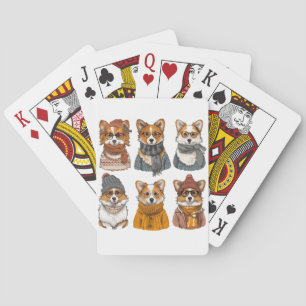 Modische Welsh Corgi Hunde Spielkarten