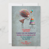 Modische Whimsical Birthday Girl Einladung (Vorderseite)