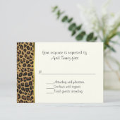 Modische Wild Jaguar Pattern Wedding RSVP Card Karte (Stehend Vorderseite)