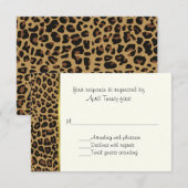 Modische Wild Jaguar Pattern Wedding RSVP Card Karte (Vorne/Hinten)