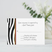 Modische Zebra Muster Wedding RSVP Karte (Stehend Vorderseite)