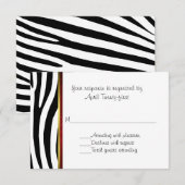 Modische Zebra Muster Wedding RSVP Karte (Vorne/Hinten)