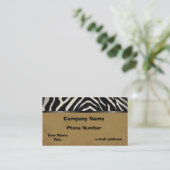 Modische Zebra-Streifen Visitenkarte (Stehend Vorderseite)