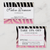 Modische Zebra-u. Visitenkarte (Vorne/Hinten)