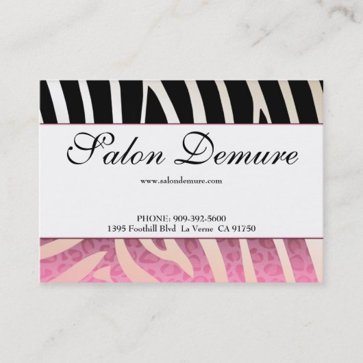 Modische Zebra-u. Visitenkarte (Vorderseite)