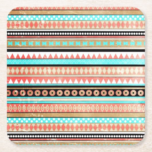 Modischer Azteke Rechteckiger Pappuntersetzer (Vorderseite)