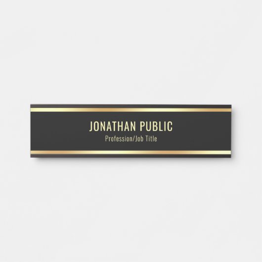 Modischer bezaubernder moderner Schwarz-und Türschild (Vorderseite )