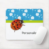 Modischer blauer Blumenmarienkäfer mit Namen Mousepad (Mit Mouse)
