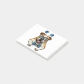 Modischer Bulldog-Hipster Post-it Klebezettel (angewinkelt)