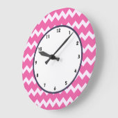 modischer Chevron-Keramik-Weiß-Retro-Takt pink Große Wanduhr (Winkel)