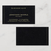 Modischer eleganter glatter schwarzer visitenkarte (Vorne/Hinten)