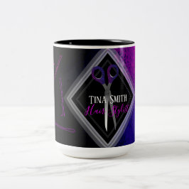 Modischer Friseursalon scissor Entwurf Zweifarbige Tasse