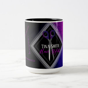 Modischer Friseursalon scissor Entwurf Zweifarbige Tasse