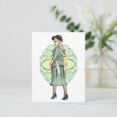 Modischer Gangster - Pinup der 20er Jahre Postkarte (Stehend Vorderseite)