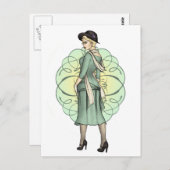 Modischer Gangster - Pinup der 20er Jahre Postkarte (Vorne/Hinten)