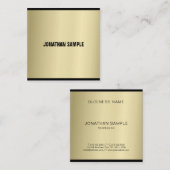 Modischer Glamour Gold Look Beruflich Luxus Quadratische Visitenkarte (Vorne/Hinten)